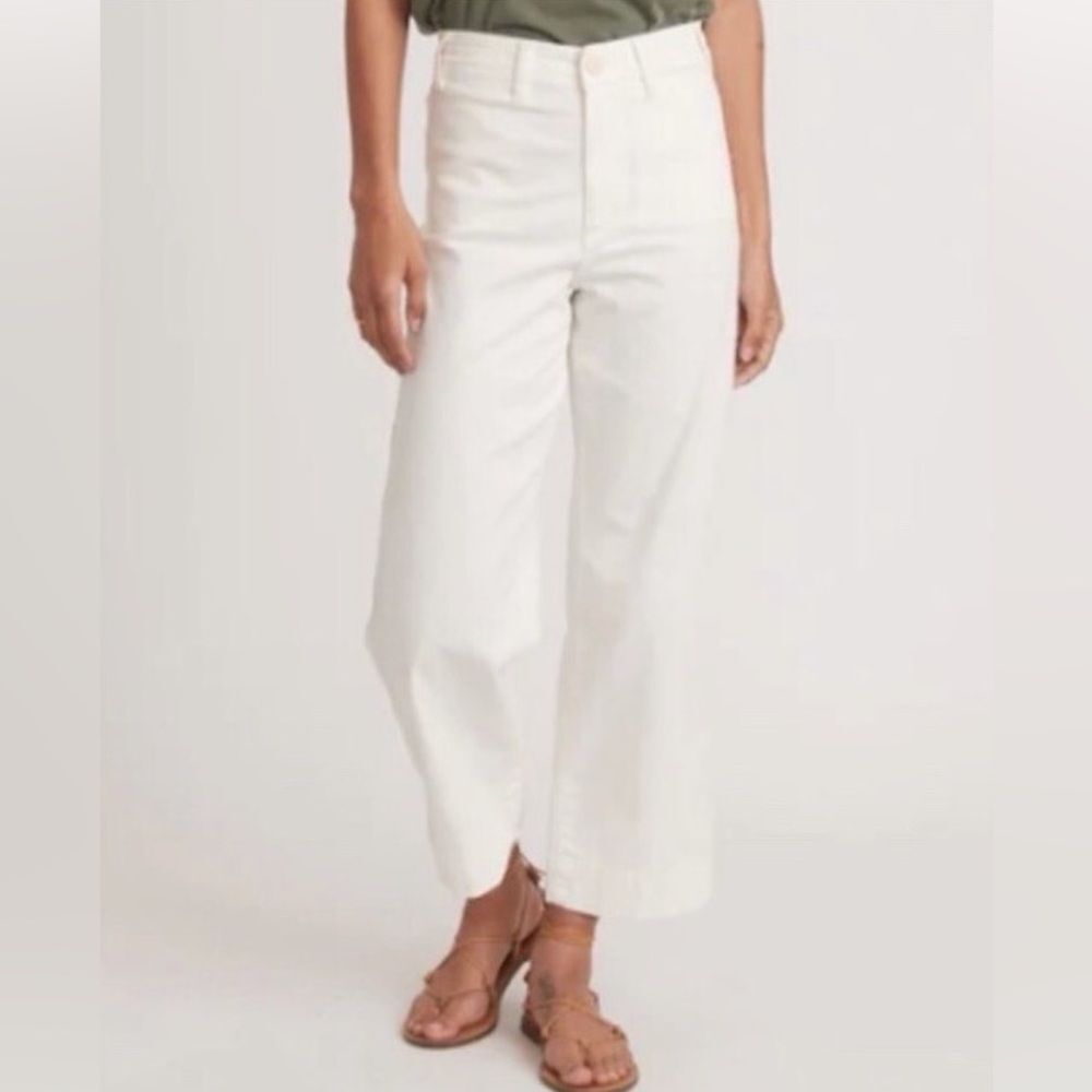 Marine Layer White Wide-Leg Pants